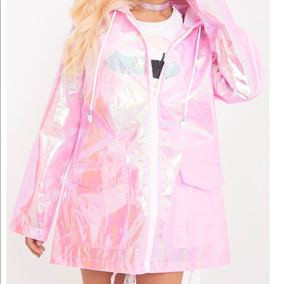 PrettyLittleThing Jackets & Blazers - PrettyLittleThing holo rain jacket